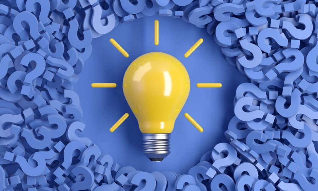 ampoule avec des points d’interrogation